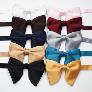 in stock Horn Bow Tie Men's Striped Bow Tie Fashionable Pointed Business Casual Polyester Bow Tie