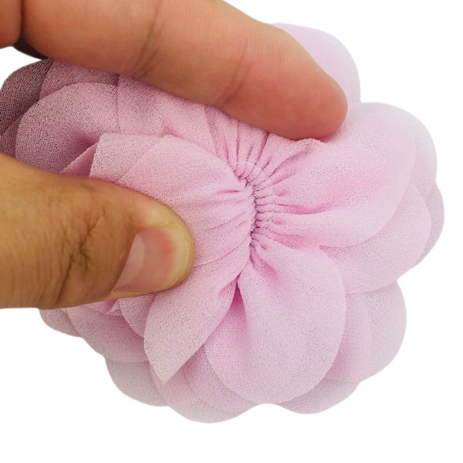 8 см многослойный тканевый цветок для домашних животных корейский шифон стерео цветок розы DIY корсаж обувь цветок 30 цветов в наличии