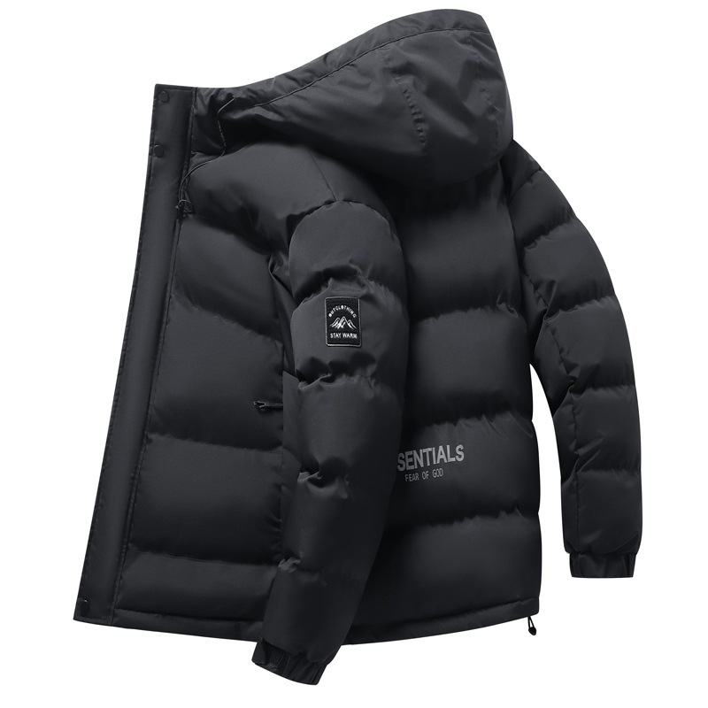 Invierno plumón de algodón hombre encapuchado abrigo caliente ligero 2024 nueva moda casual abrigo de algodón de aire versátil