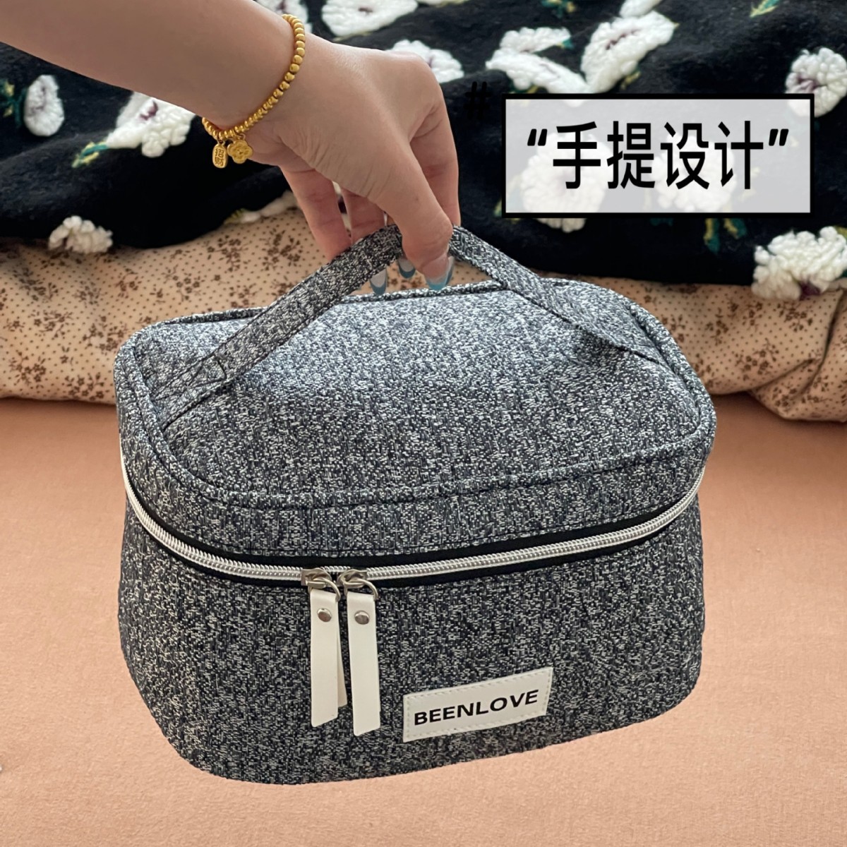 Bolsa de maquillaje de gran capacidad bolsa de almacenamiento portátil bolsa de viaje bolsa de lavado impermeable insins viento nicho lindo bolsa de almacenamiento para chicas