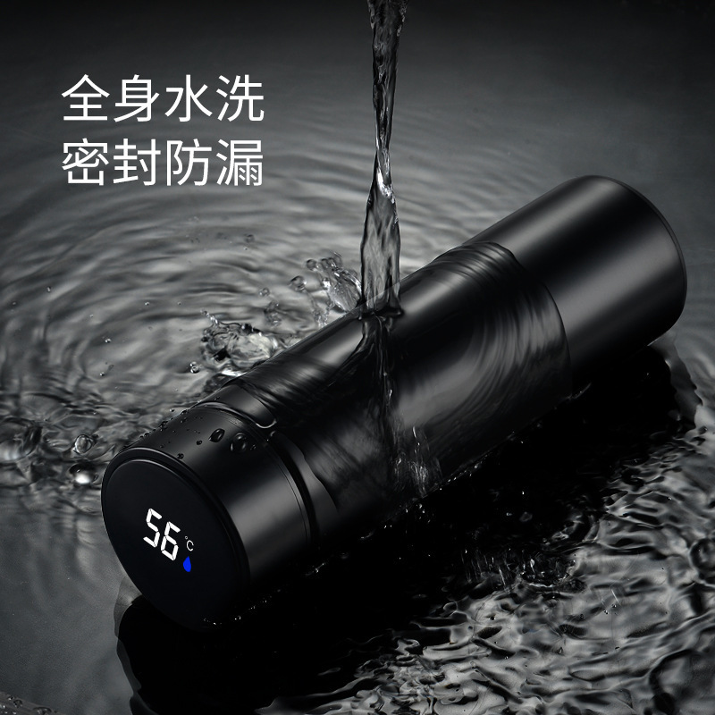 Taza de vacío medición inteligente de la temperatura 304 taza de agua de acero inoxidable de doble capa regalo de negocios taza de coche al por mayor logotipo de letras