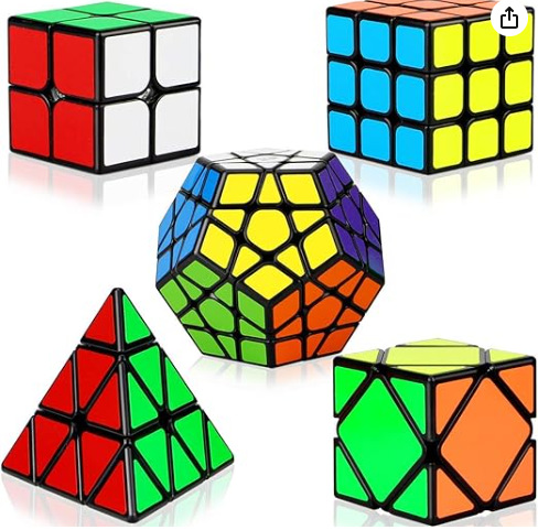 Pegatinas Qiyi 2345-Orden Cubo de Rubik pirámide Hoja de arce X cuadrado dorado movimiento Cuadrado redondo oblicuo cinco Cubo de Rubik redondo