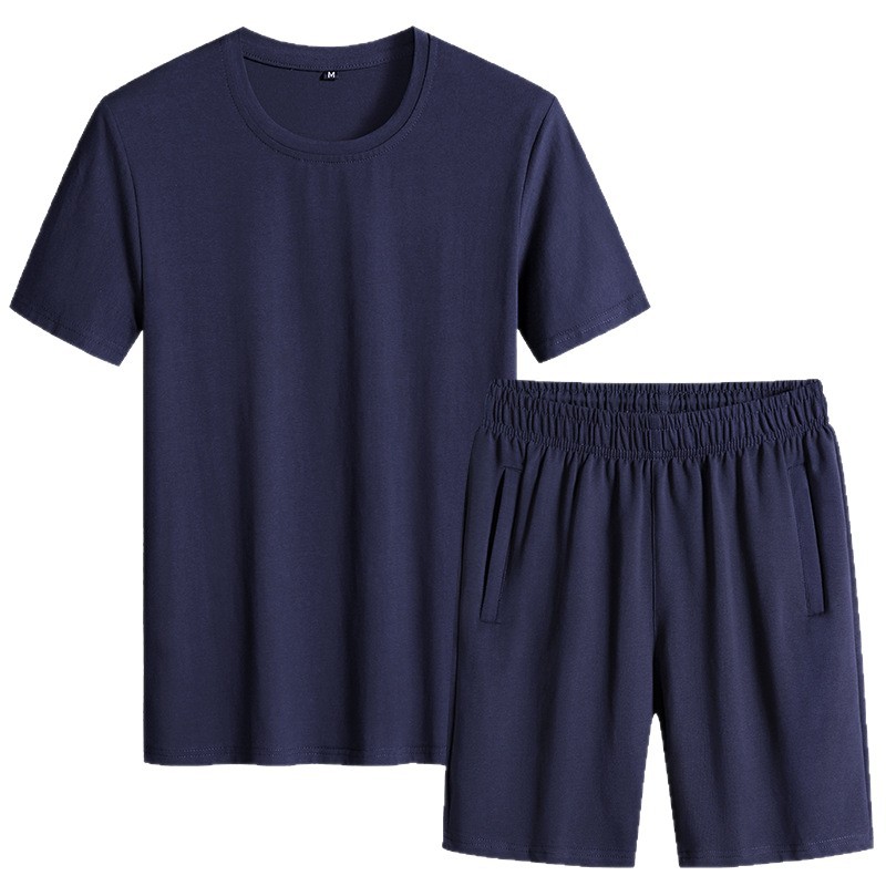 Trajes deportivos de algodón de verano para hombres delgados de mediana edad, trajes de verano para correr, trajes casuales, trajes deportivos sueltos para hombres