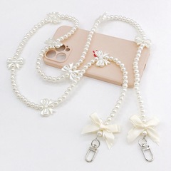 Yi Lian jewelry new style pearl bow diagonal chain small fragrant style hanging chain mobile phone case pendant single shoulder chain for women