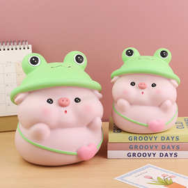 创意可爱青蛙猪存钱罐搪胶防摔储蓄罐儿童学生玩具女孩生日礼物