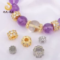 Золотой цвет 14K микро-инкрустированный циркон с большим отверстием двойной снежинки бусы ручной работы DIY браслет ожерелье декоративные аксессуары