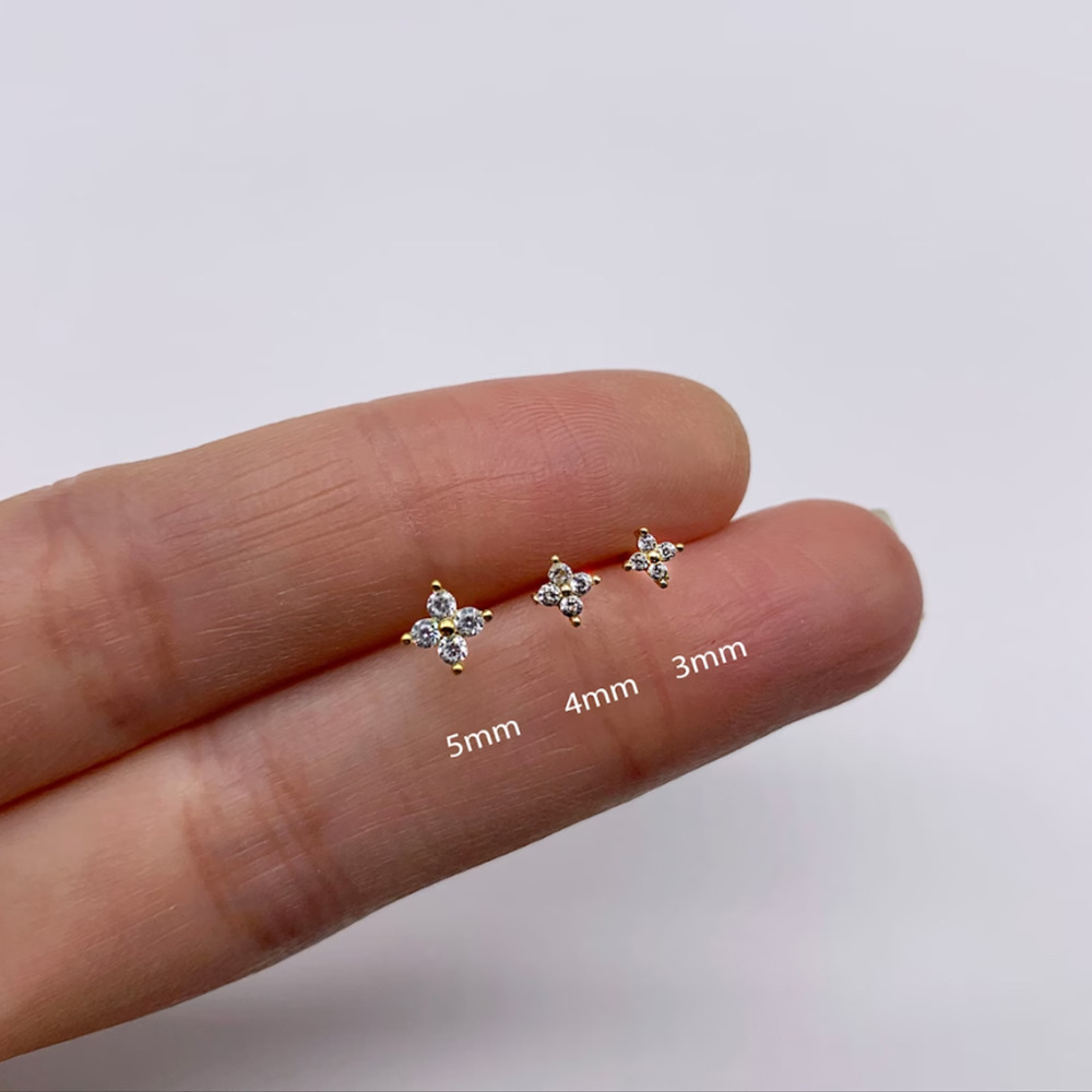 3g Weight Zircon Inlay Material Ear Studs Classification 3 Pieces Set Quantity Daily Occasion 925 Sterling Silver Material Geometric Pattern Women's Gender Plating, Inlay Design Simple Style Style 3 Pieces Set 925 Sterling Silver Zircon Geometric Ear Studs 31