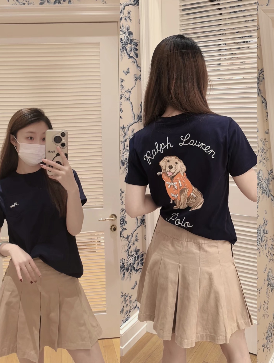 Ralph New 2025 Two-color Bow Embroidered Puppy T-shirt Parent-child Short-sleeved