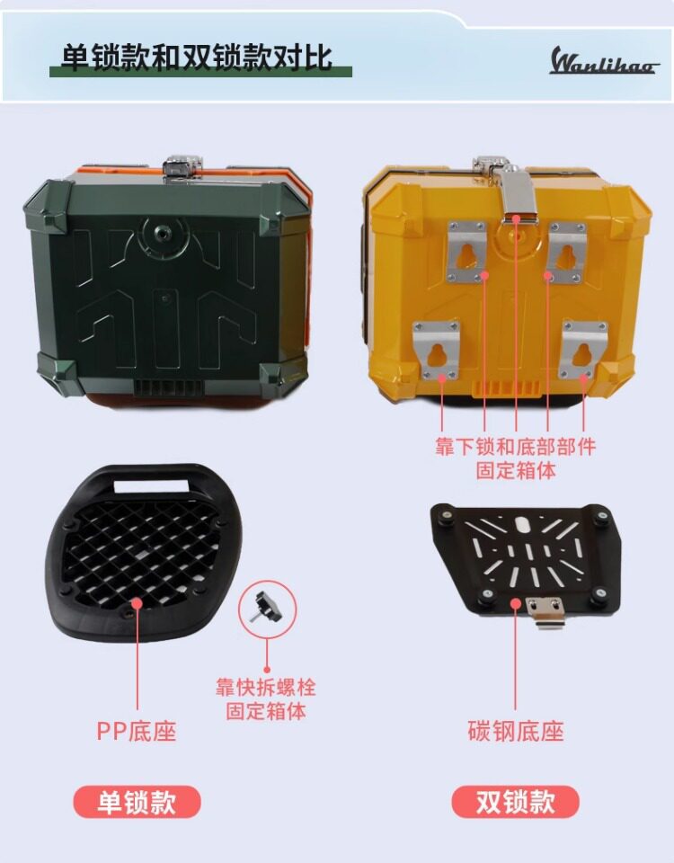 Wanlihao electric vehicle rear trunk, universal non-aluminum alloy large-capacity storage box for Niu NXt motorcycles