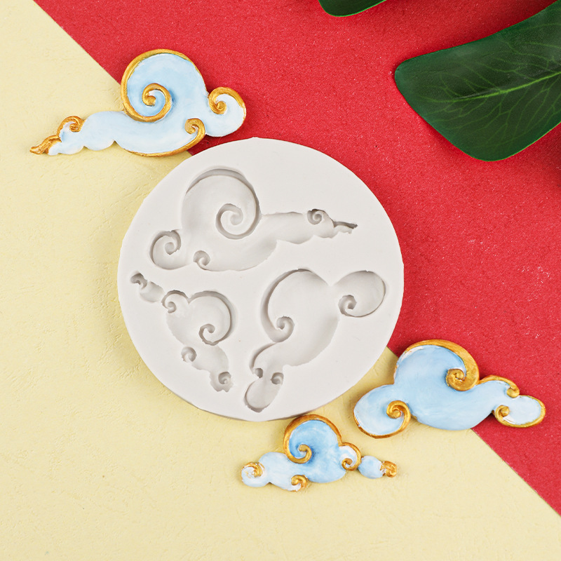 Estilo elegante chino Xiangyun fondant silicona molde pastel aromaterapia piedra decoración molde chocolate molde epoxi