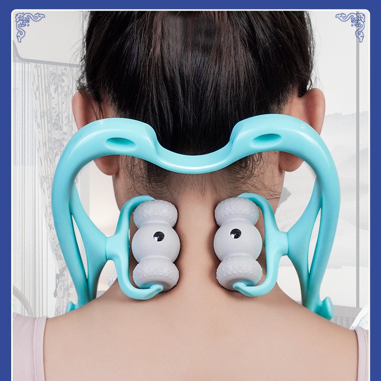 Masajeador cervical manual hombro y cuello amasado prensa cuello artefacto cuello hombro dolor dragado vértebra cervical masajeador