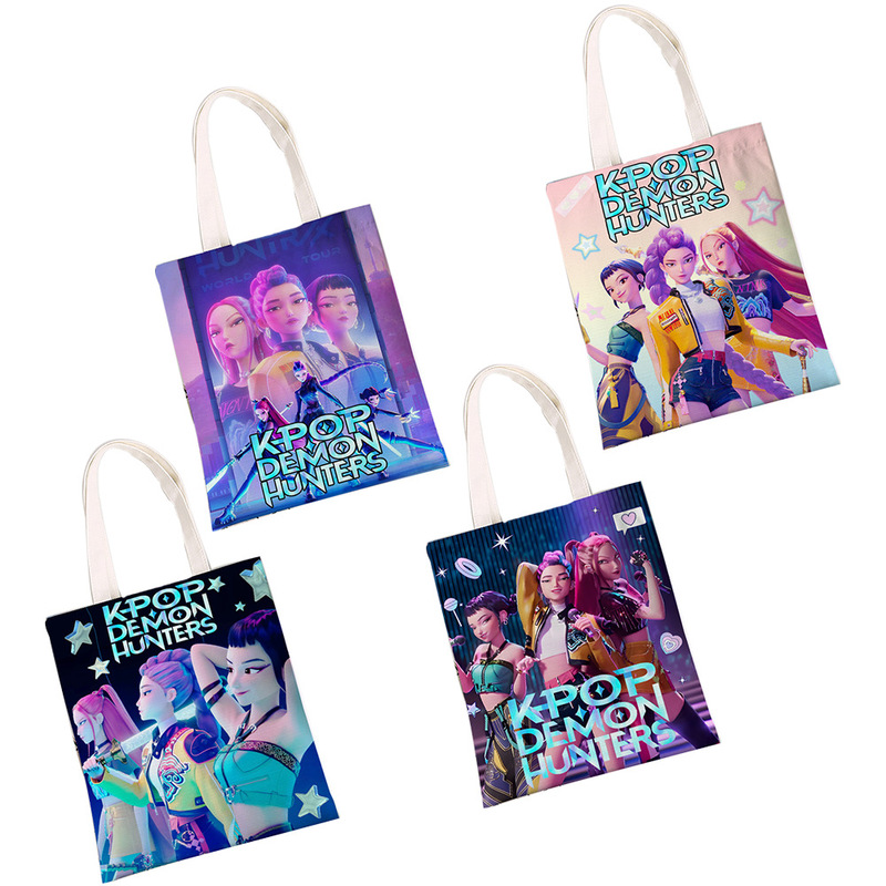 Popular Anime Boys and Girls Canvas Bag Shaga Boy Group Hunting Magic Peripheral Double-Sided Color Printing Shoulder Bag Large Capacity DIY