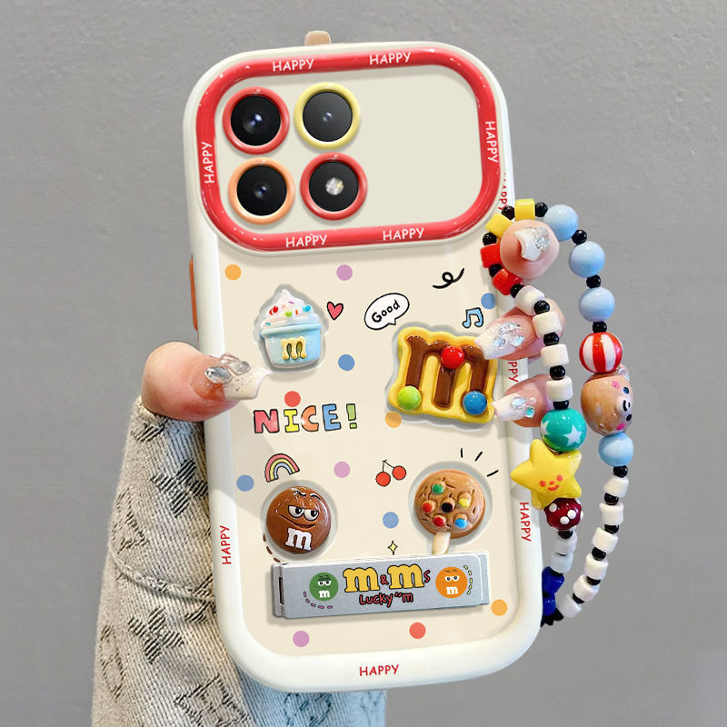 For Xiaomi Redmi K70E Mobile Phone Case with Hanging Chain Silicone K60Pro Drop-resistant 50 New Style Case Earphone Puppy