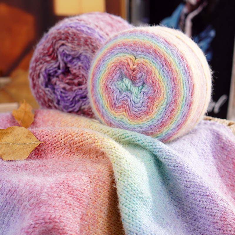 Rainbow woven crochet handmade