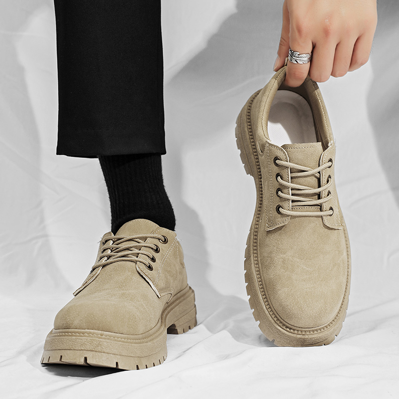 Herren Freizeitschuhe Aus Leder Im Britischen Arbeitsstil Bequem_voghion.com