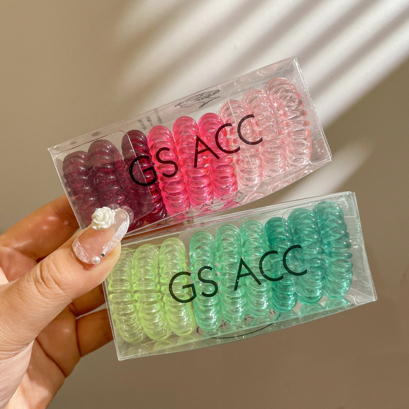 Línea telefónica transparente banda de pelo sin costuras cuerda de pelo de verano femenino banda de goma de verano corbata femenina cabeza 2022 nuevo tocado cuerda de pelo