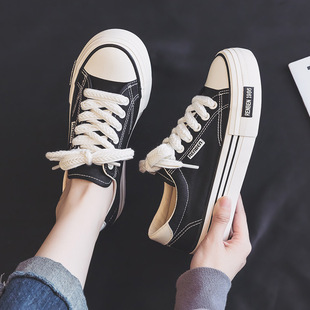 RB21905 Retro Canvas Shoes Women's Casual Sports Spring New Style Board Shoes Lace-up Low-top Women's All-match Board Shoes