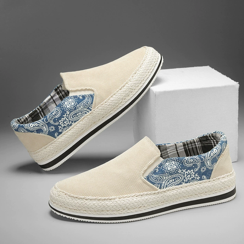 2023 весна новая молодежная повседневная педаль вельветовый холст дышащая доска обувь спортивная дикая мода мужская обувь