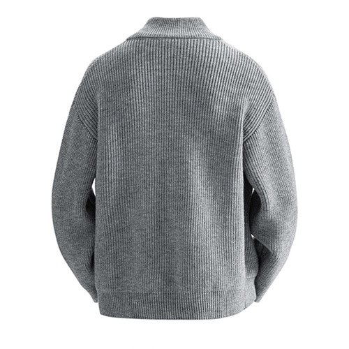 Sweater Men Knit Sweater Autumn/Winter Bestseller Loose Jacket Upright Collar Trend Brand Wholesale Cardigan Solid Color Zipper