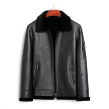 冬季新款原生态皮毛一体男B3飞行服加厚防寒高档皮衣皮草外套