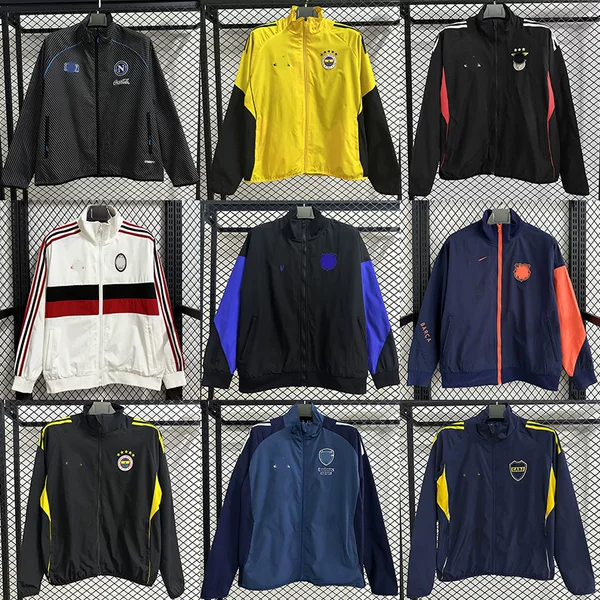 26 Season Spring & Fall Windbreaker Waterproof Football Jersey Jacket Sun Protection Embroider Arsenal Inter Milan Argentina Jersey Dropshipping