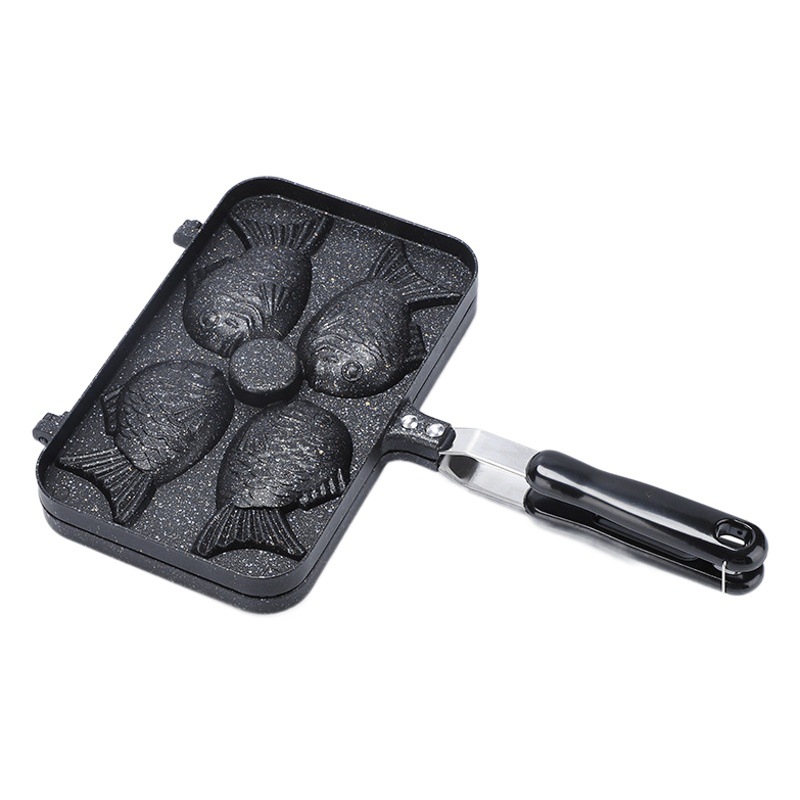 Suministros de cocina pargo máquina de hornear 4 piezas pastelería molde en forma de pescado sartén antiadherente bandeja para hornear conveniente suministro directo de fábrica