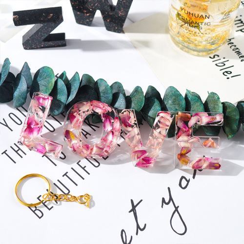 Manufacturer wholesale alphanumeric glue mold DIY English letter pendant front and back digital silicone mold