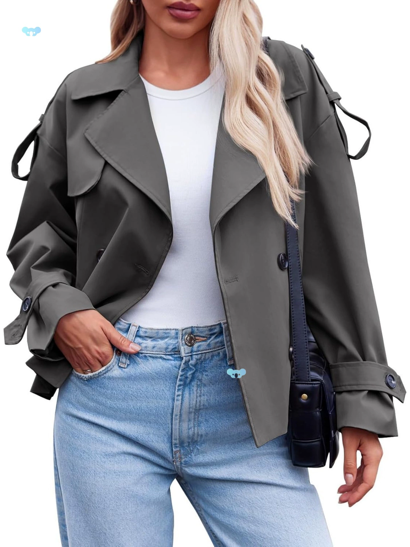 Двубортный плащ Повседневный двубортный женский плащ