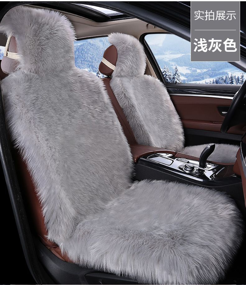 Cross-border imitation wool car seat cushion autumn and winter front row single seat plush single-piece cushion seat cover supplies factory