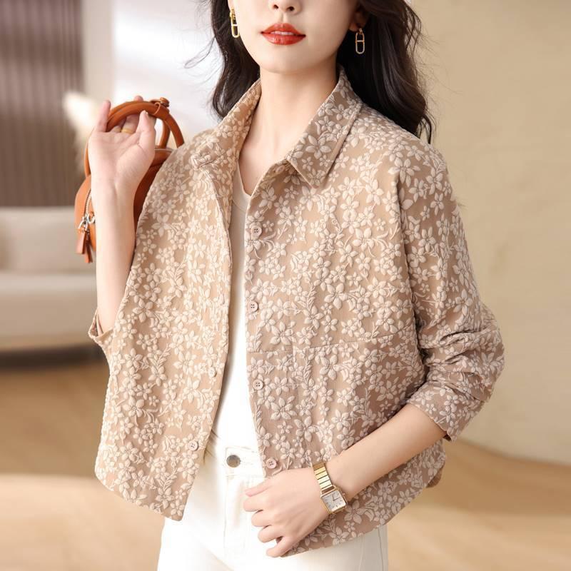 Short Outwear for Women 2025 Spring & Fall Korean Style New Middle-Aged Mother Petite Casual Baseball Uniform Jacket Cardigan Top Short Outwear for Women 2025 Spring & Fall Korean Style New Middle-Aged Mother Petite Casual Baseball Uniform Jacket Cardigan Top