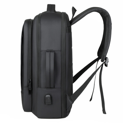 Cross-border exclusive waterproof fabric laptop backpack with expandable capacity, factory printed LOGO