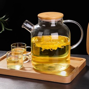 Glass Cold Water Kettle for Brewing Tea, Glass Water Kettle, Boiling Water Kettle, Teapot, Scented Tea, Household Large-Capacity Cold Water Kettle for Summer