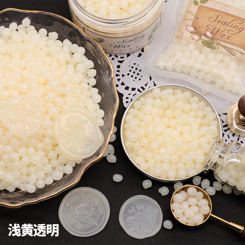 Peiren lágrima fuego pintura plástico grano transparente fuego pintura sello cera grano oro blanco mezclado color fuego pintura cera grano sellado sello de cera