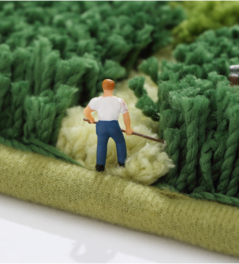 Tapis de chambre mousse forêt tapis de chevet en peluche douce_voghion.com