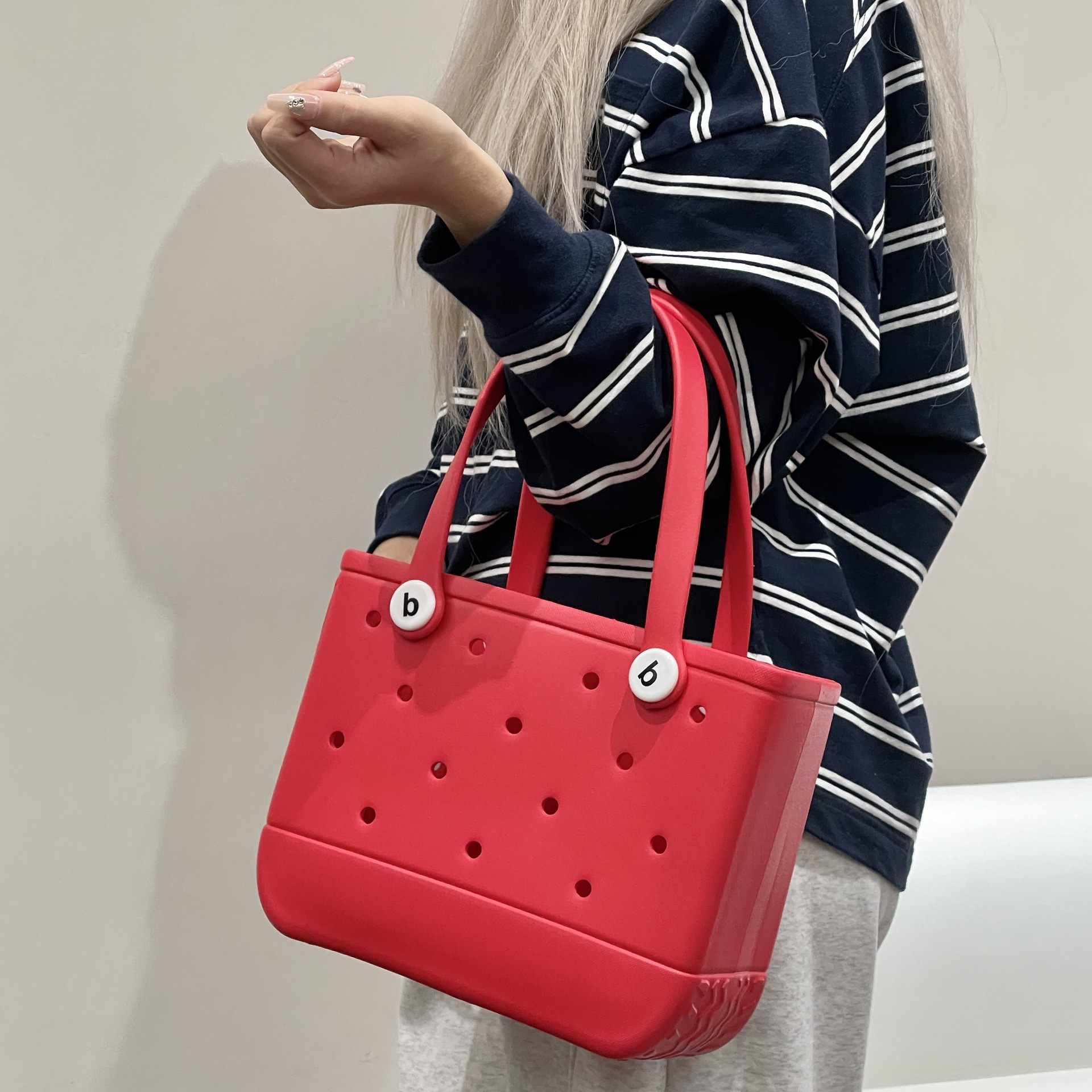 840g Weight Open Closure Type Double Handle Strap Type Tote Bag Bags Type Casual Occasion EVA Material Solid Color Pattern Spring&Summer Season Women's Gender Streetwear Style Square Shape Medium Size Women's Medium EVA Solid Color Streetwear Square Open Tote Bag 6