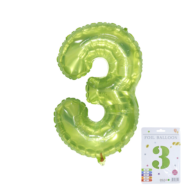 Globo digital de 32 pulgadas, embalaje de tarjeta de papel independiente, versión estadounidense, película de aluminio delgada, embalaje fino, papel de aluminio, globo de cumpleaños