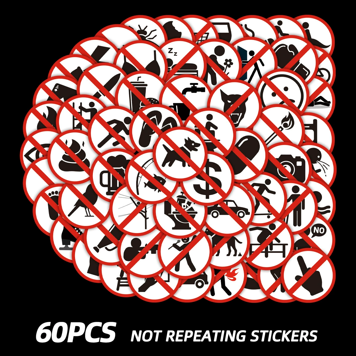 60 забавных креативных наклеек без знаков, предупреждающие знаки, справочник, мобильный телефон, ноутбук, декоративные наклейки, другие