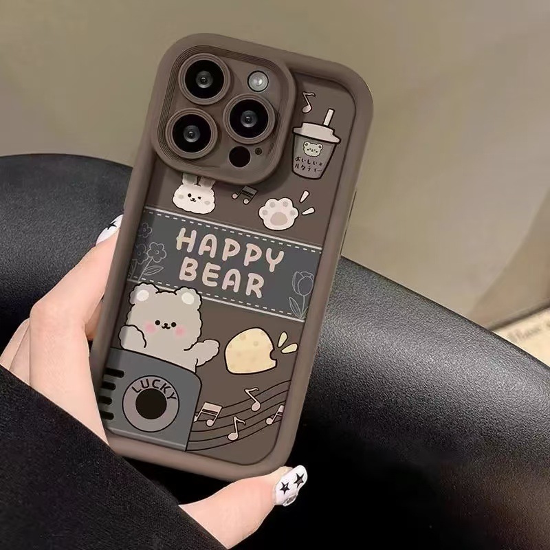 Music Bear para iphone16promax funda para teléfono móvil Apple 15 anti-caída 14 Japón y Corea del Sur 13 lindo 12 nuevo