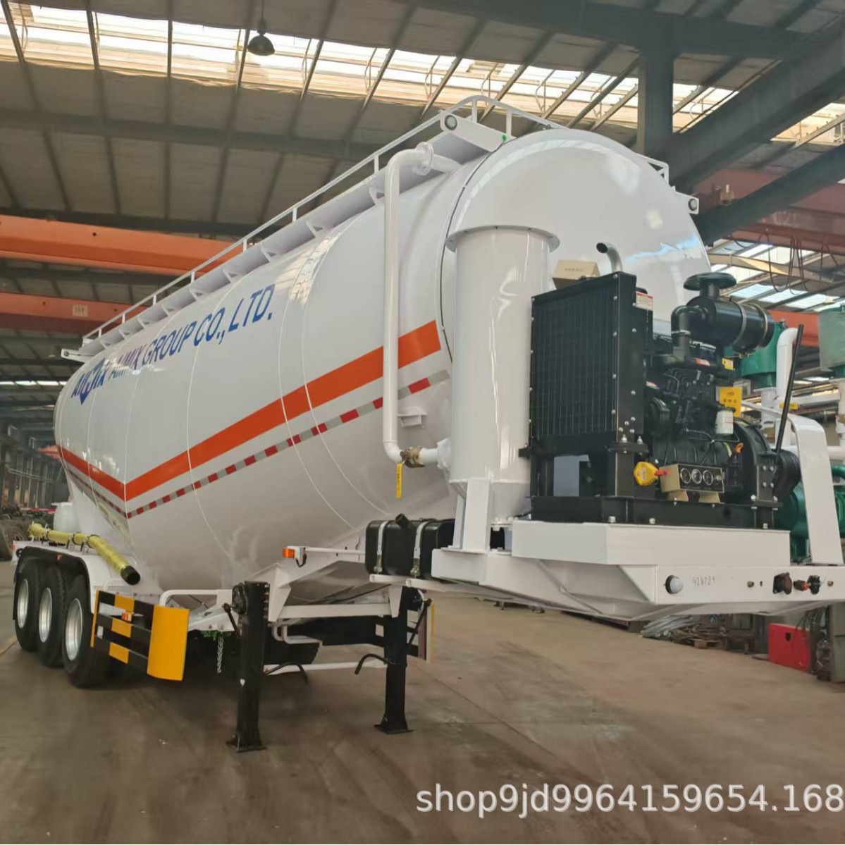 Sales of 55 Cubic Bulk Cement Tank Dry Mixed Mortar Tank Hanging Powder Tank Truck Export Export Cement Tank Truck Cross-Border
