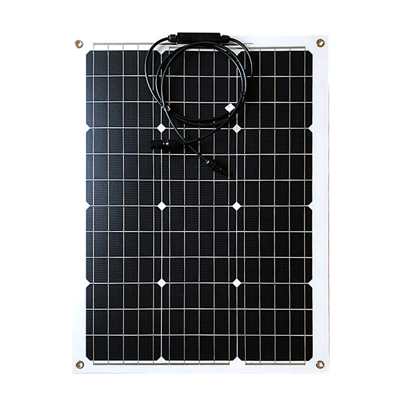 Panel solar flexible 50w12v para automóvil panel fotovoltaico RV delgado y flexible para acampar al aire libre carga solar