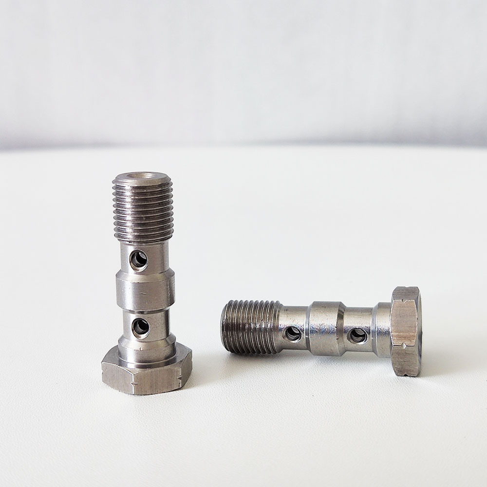Stainless Steel M10X1.0/1.25Mm Brake Pipe Joint Adapter Motorcycle Brake Cylinder Single Elbow Bolt