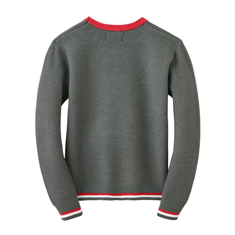 Europeo y americano M jacquard engrosado suéter de fondo para niños top de lana para niños Otoño e Invierno suéter de niño mediano y grande al por mayor