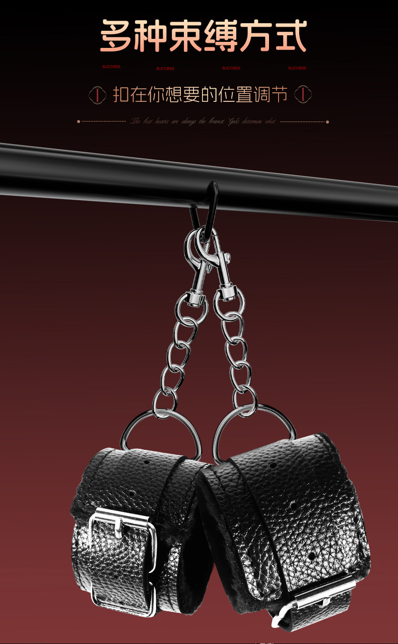 Steel Pipe Handcuffs with Leather-Lined Cuffs, Collar and Ankle Restraints for Couples — detail image 13