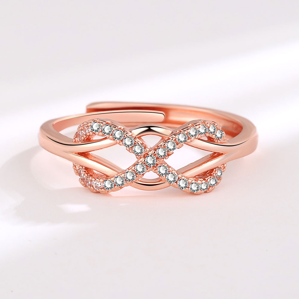 Roségold Infinity Zirkonia Ring Für Damen Modeschmuck_voghion.com
