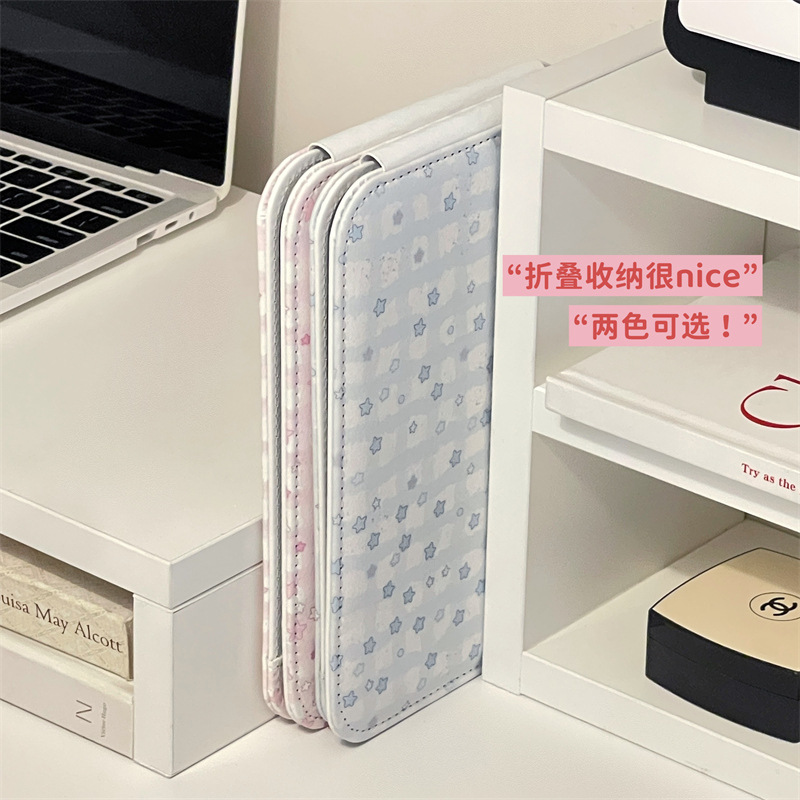 Espejo de maquillaje de escritorio estrella de dibujos animados pequeño espejo plegable portátil de viaje espejo de maquillaje espejo de maquillaje simple