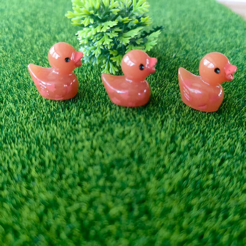 卡通立体彩色印花小黄鸭DIY配件树脂饰品|undefined