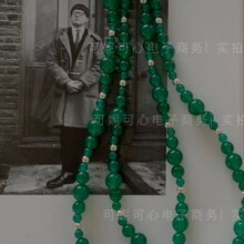 Q爱不释手的绿玛材料项链南大门出款碧雨妆成一树高项链女O8-3