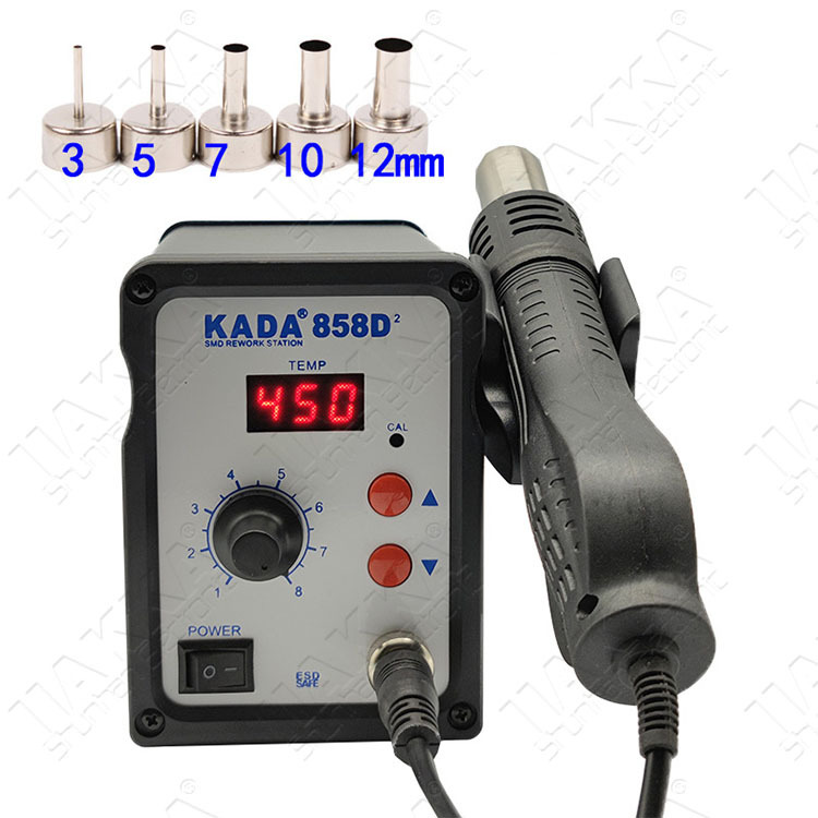 Estación de Soldadura y Desoldadura 8586, Soldador Eléctrico y Pistola de Aire Caliente Dos en Uno KADA 8582D+, Estación de Soldadura de Aire Caliente KADA para Reparación de Teléfonos Móviles