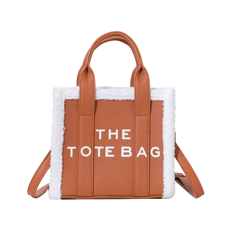 Mini bolso de mano portátil de lana de cordero para mujeres 2023 nuevo estilo coreano de moda de alta calidad bolsa de mensajero del hombro