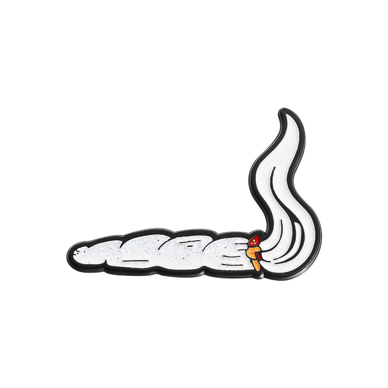 Amazon creativo minimalista dibujos animados cigarro forma insignia personalidad gorra de golf gorra de béisbol accesorios de cigarrillos insignia de gorra